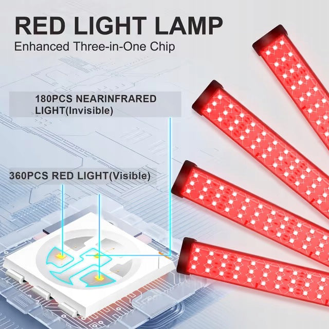 RED LIGHT THERAPY LAMP LED INFRARED 660/850NM 32W STANDING Packaging status original