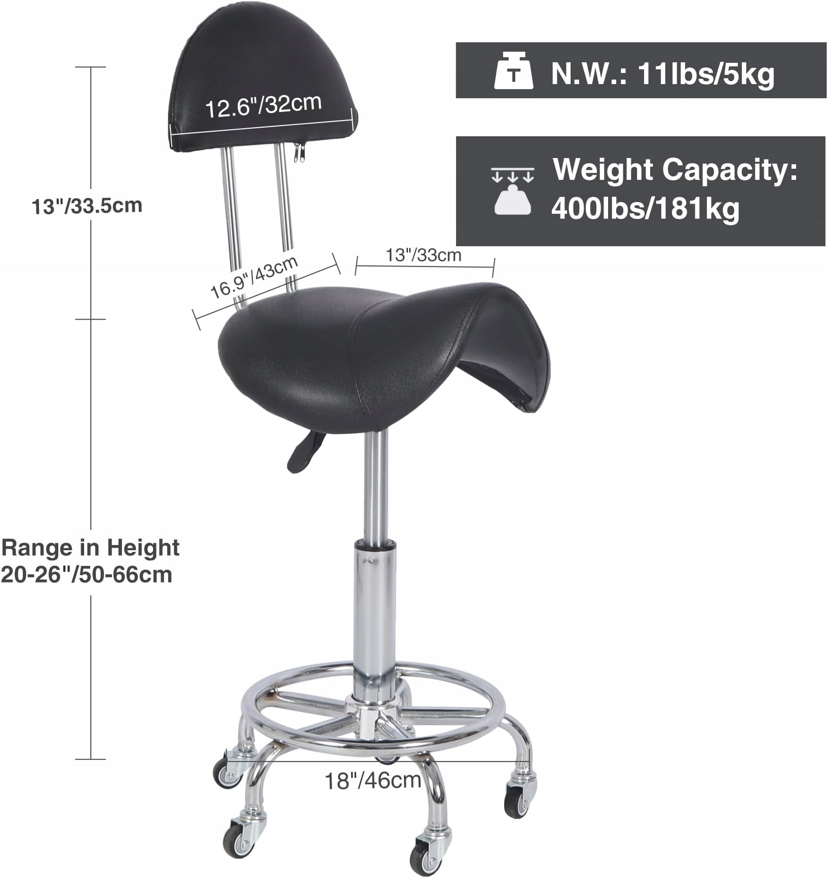 REDCAMP stool with wheels and swivel backrest black RIDER Brand no brand