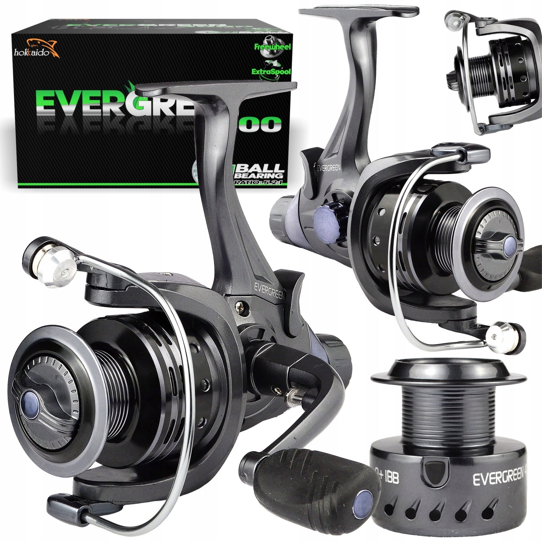 REEL HOKKAIDO EVERGREEN 4000 WITH FREE GEAR 9+1BB ,RESISTANCE BEARING
