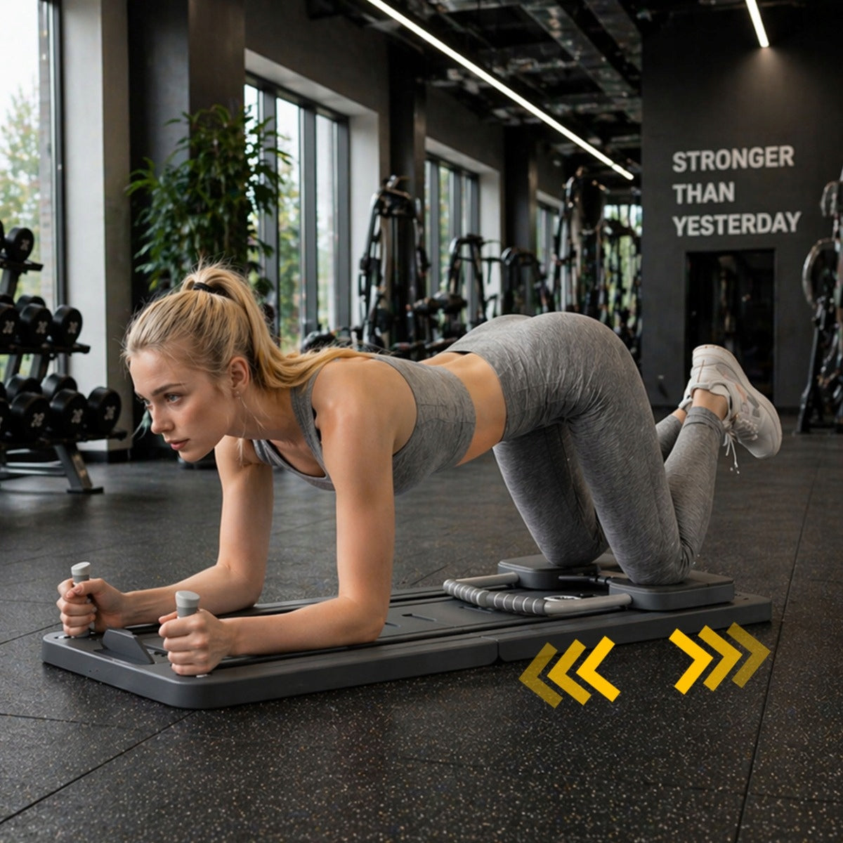 REFORMER FOR EXERCISING PILATES PUMPS MULTIFUNCTIONAL BOARD FITNESS RUBBER 12in1 Packaging status original