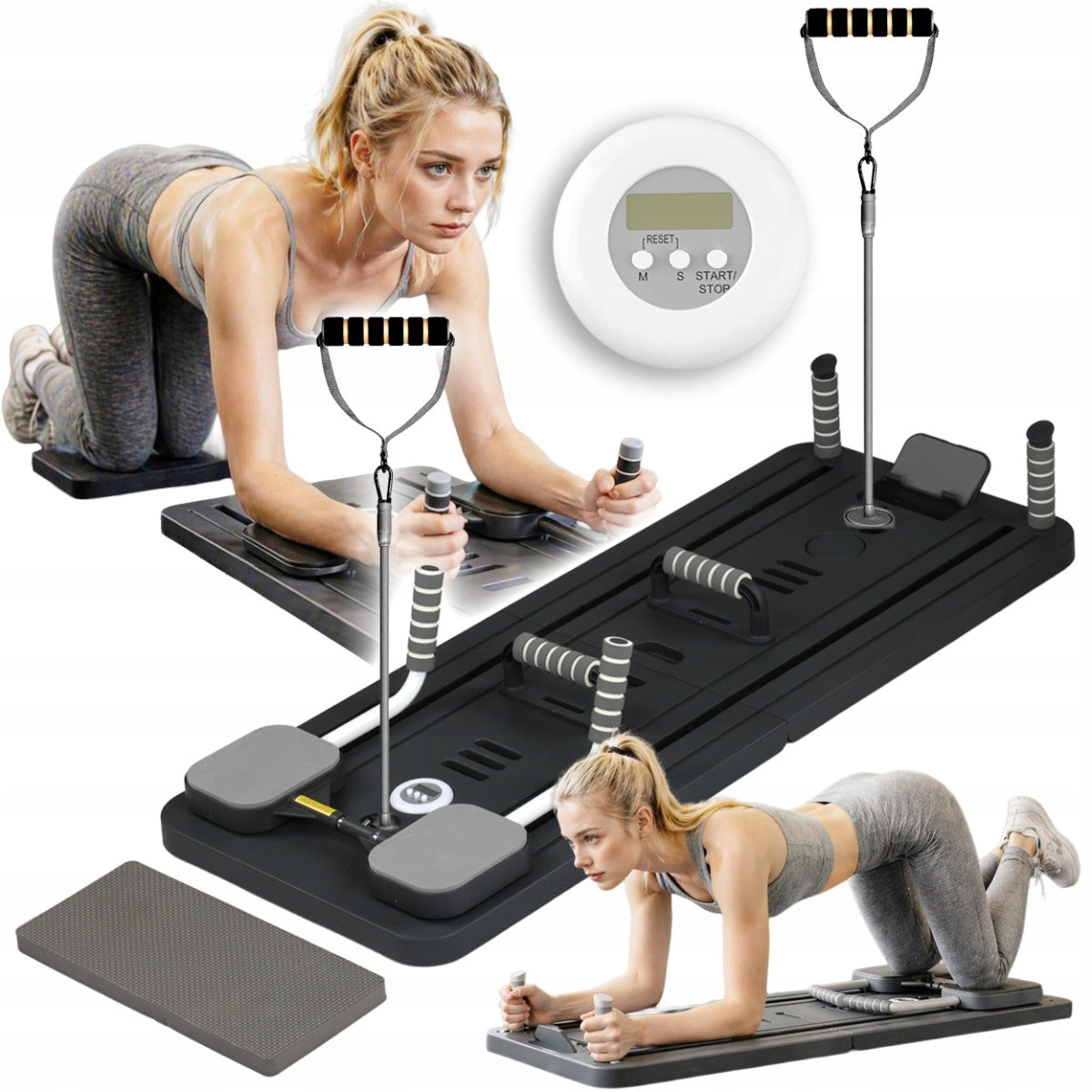 REFORMER FOR EXERCISING PILATES PUMPS MULTIFUNCTIONAL BOARD FITNESS RUBBER 12in1