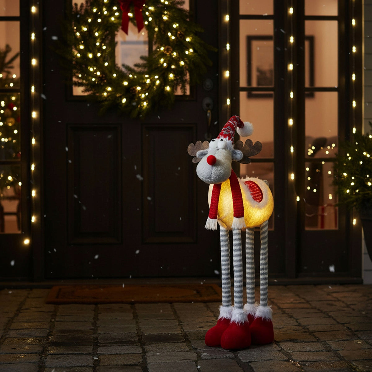 REINDEER CHRISTMAS TELESCOPIC UNDER THE CHRISTMAS TREE 68cm CHRISTMAS DECORATION + LED Packaging status original