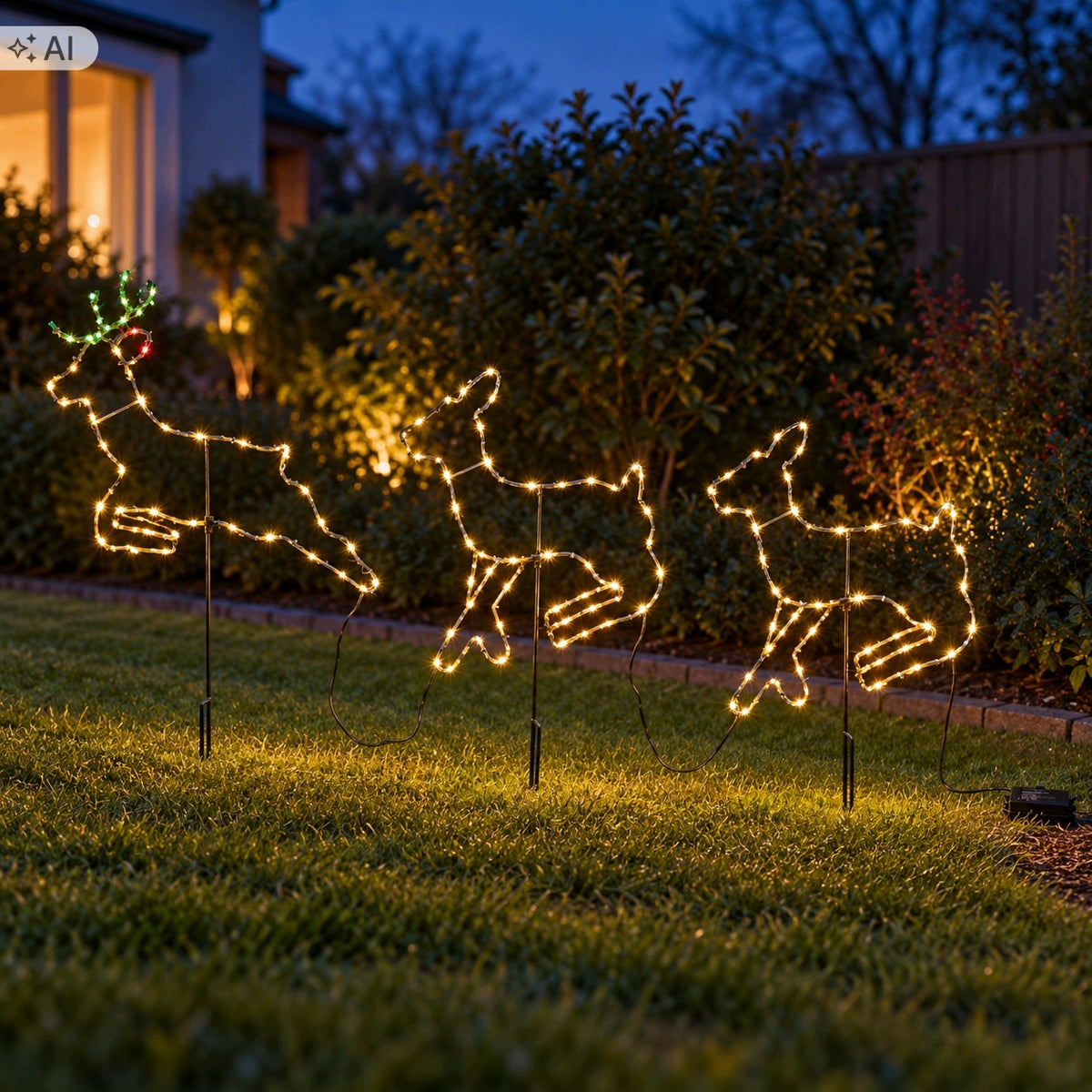 REINDEER GLOWING GARDEN HAMMERED CHRISTMAS WATERPROOF LED DECORATION Packaging status original