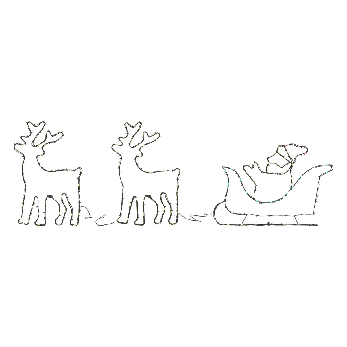 REINDEER GLOWING WITH SLEIGH SANTA CLAUS CHRISTMAS WATERPROOF LED DECORATION Manufacturer code renifer świecący figurka do ogrodu domu LED