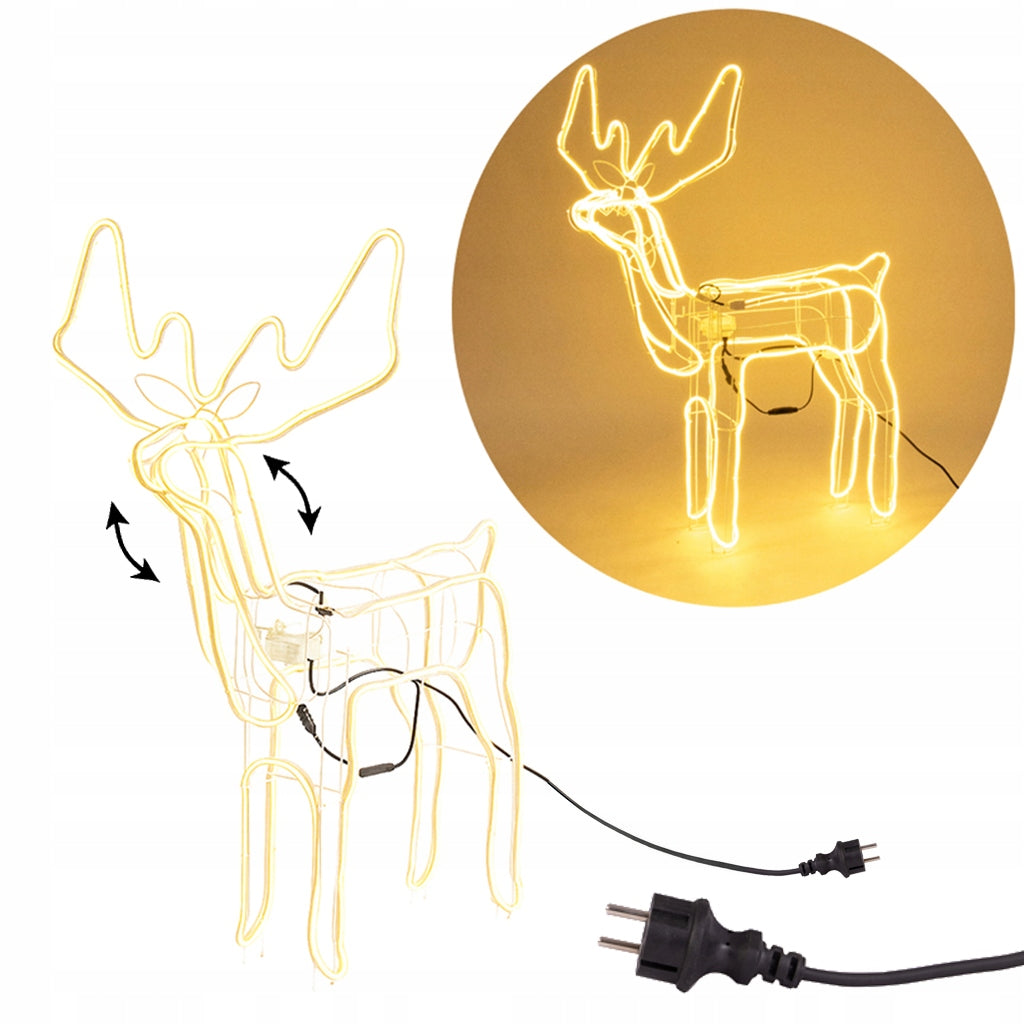 REINDEER LED LARGE XXL MOVABLE HEAD WARM WHITE EXTERNAL PLUG IP44