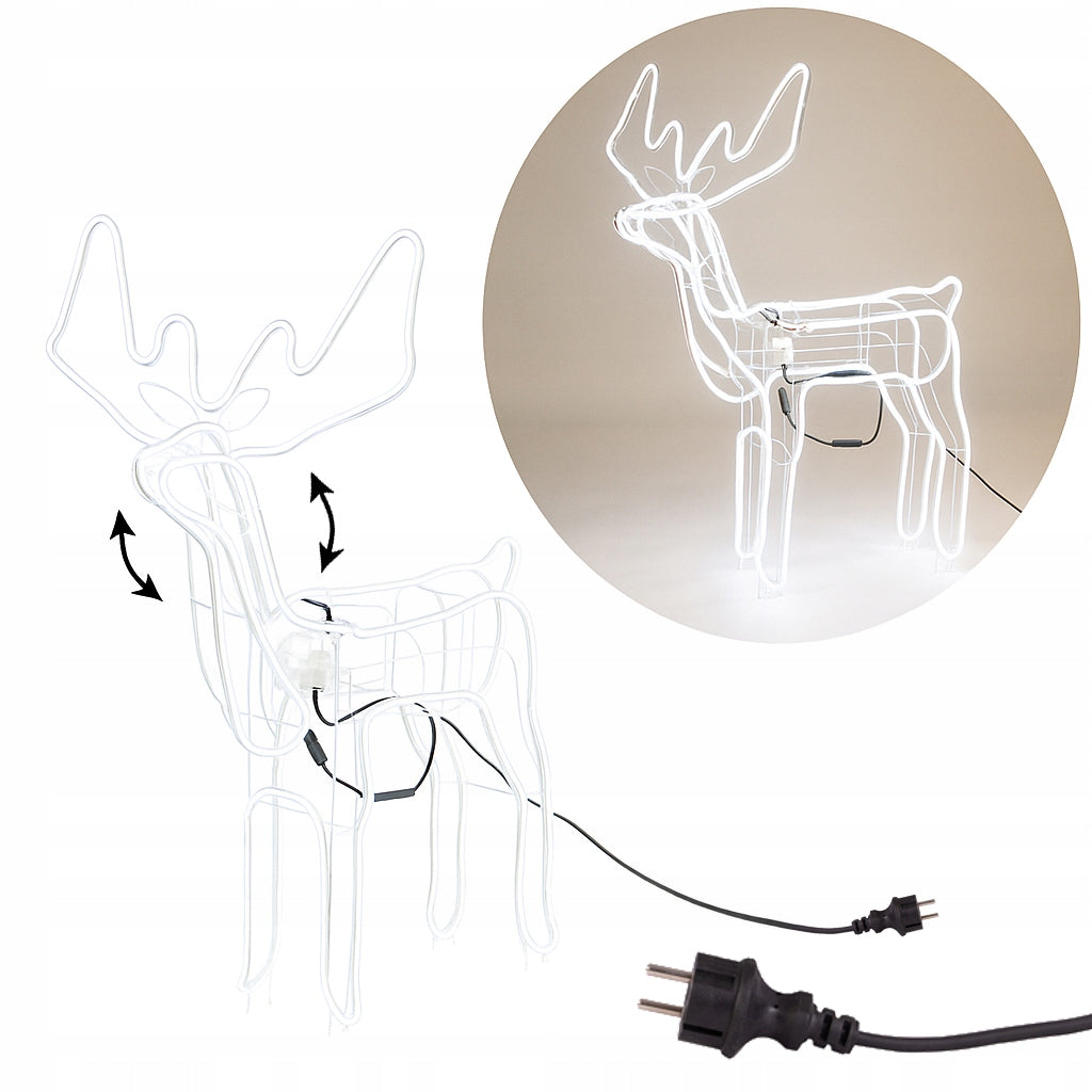 REINDEER LED LARGE XXL MOVABLE HEAD WHITE COLD EXTERNAL PLUG IP44