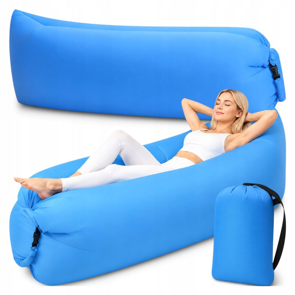 REINFORCED LAZY BAG AIR SOFA INFLATABLE MATTRESS LOUNGER XXL + BAG 200KG