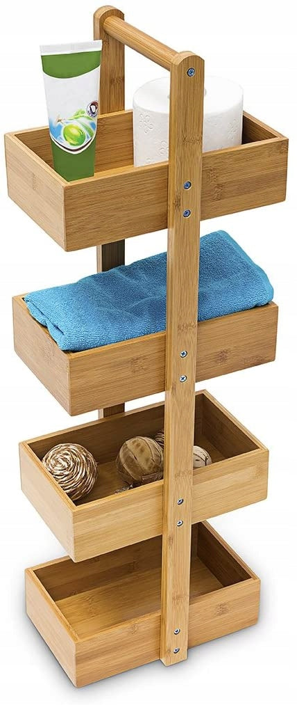 RELAXDAYS Bookcase bathroom rack 18 x 25 x 75 cm bamboo 4 baskets