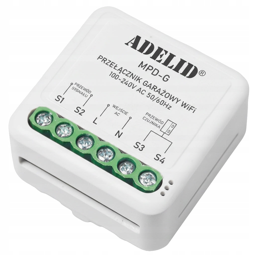RELAY CONTROLLER FOR GARAGE ENTRANCE DOOR WIFI TUYA + SENSORS Manufacturer code MPD PRZEŁĄCZNIK DO PUSZKI BRAM HORMAN NICE