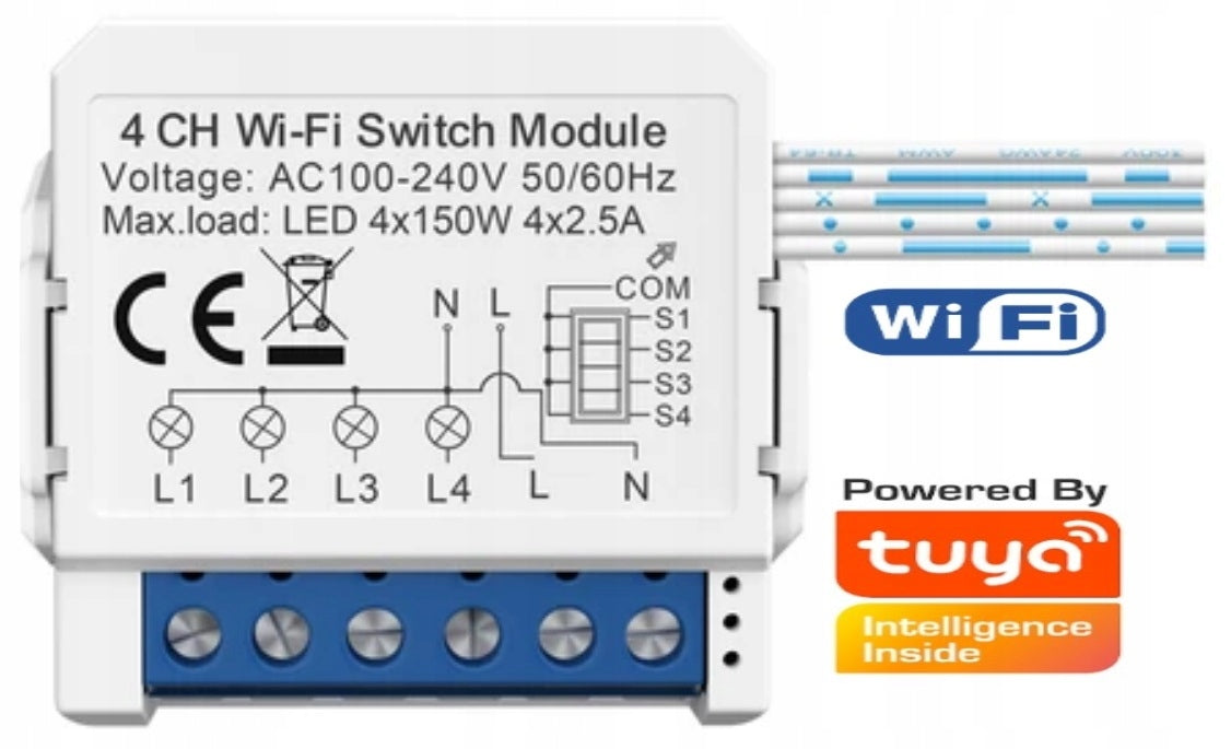RELAY STAIR SWITCH CONTROL MODULE 4 CHANNEL 4x150W WIFI Brand no brand