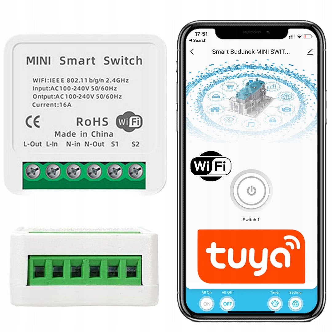 RELAY SWITCH LIGHT SWITCH WIFI TUYA RECEIPT CONTROLLER 16A
