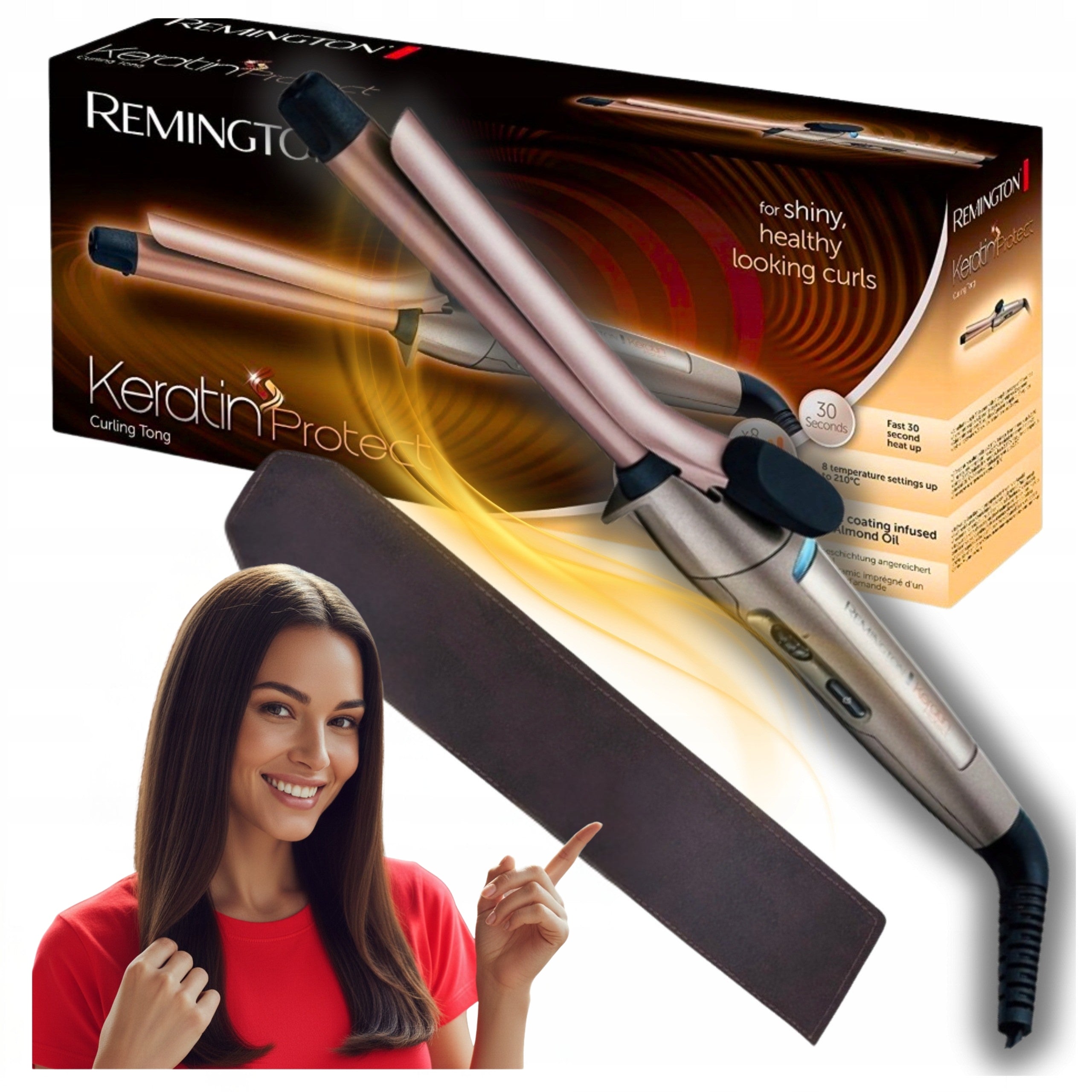 RELIABLE CURLING IRON REMINGTON FOR HAIR KERATIN CURLING IRON ALMOND PRO