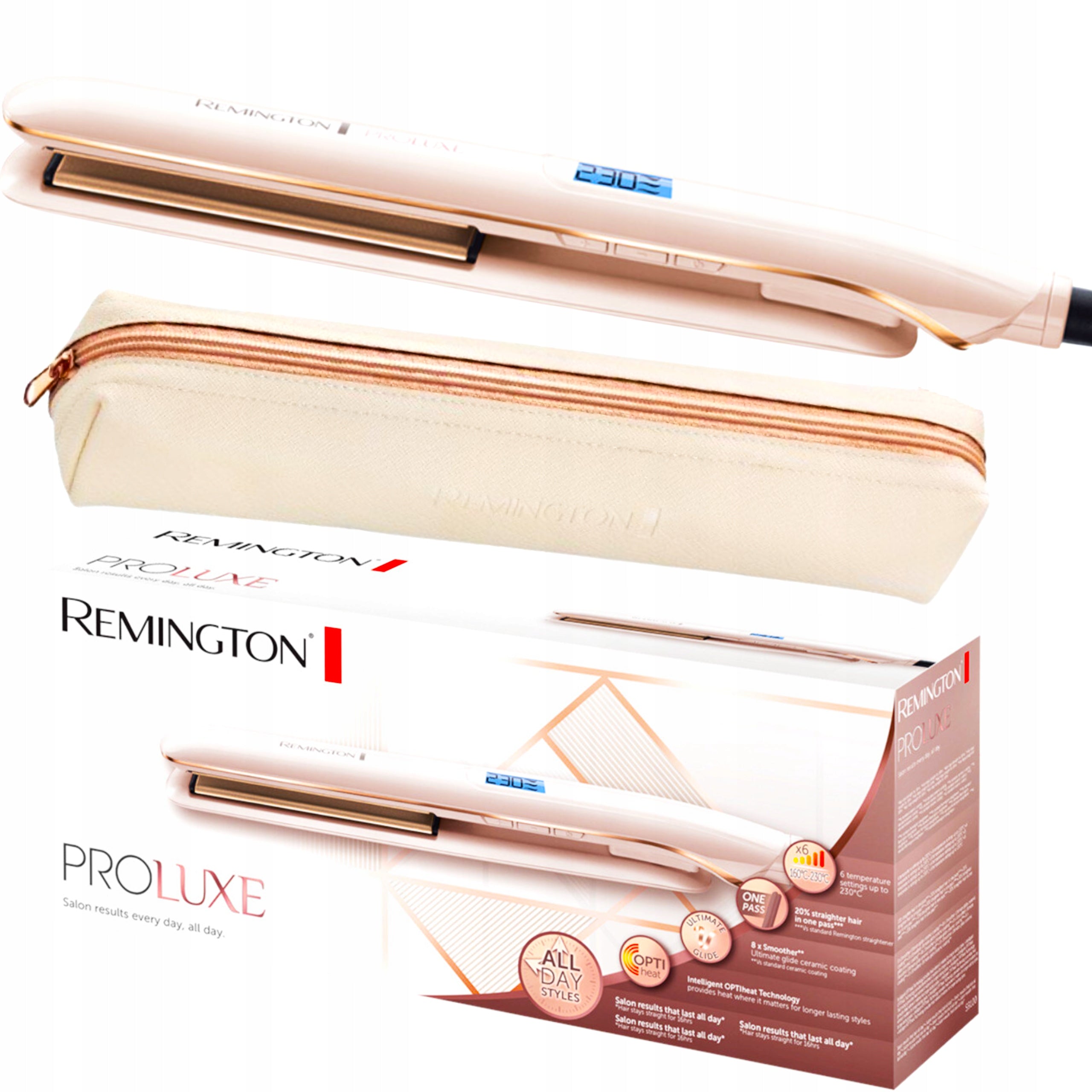 REMINGTON CERAMIC 52W HAIR STRAIGHTENER FOR STYLING STRAIGHTENING Packaging status original
