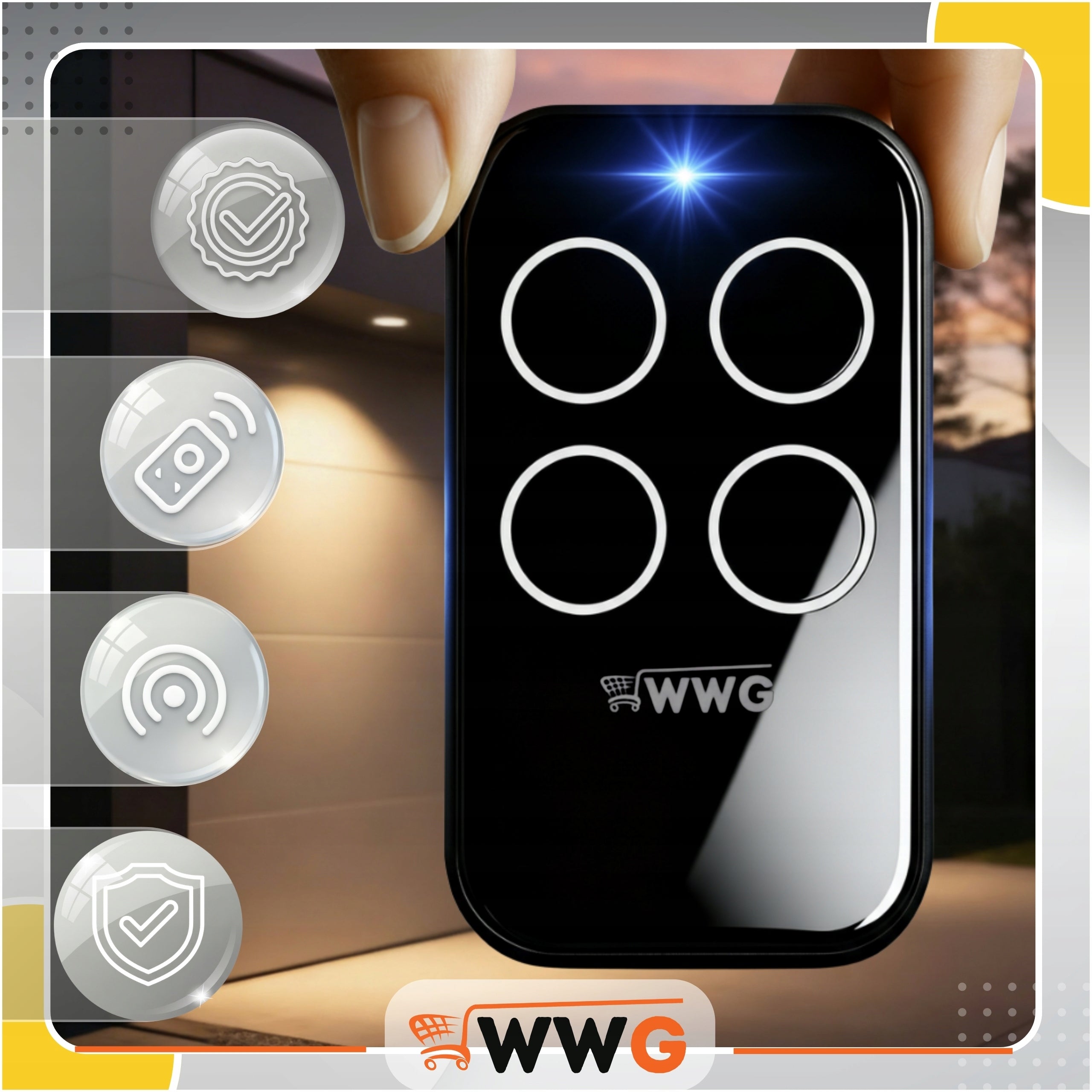 REMOTE CONTROL FOR SELF-COPYING GATE 240-930MHz VARIABLE CODE UNIVERSAL WINDOW ALARM Manufacturer code PILOT SAMOKOPIUJĄCY WWG DO BRAM OKIEN ROLET