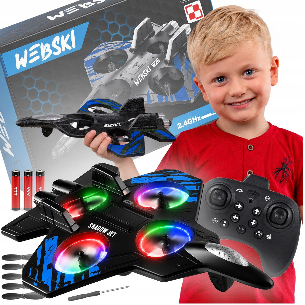 REMOTE CONTROLLED AIRCRAFT JET DRONE JET W26 PILOT 1x battery 500mAh