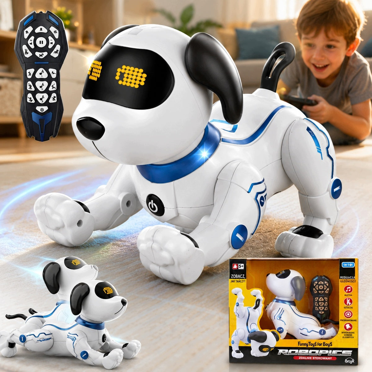 REMOTE CONTROLLED DOG ROBOT GESTURE DETECTION WITH BRIGHT LED LIGHT Manufacturer code ZDALNIE STEROWANY PIES-ROBOT Fest