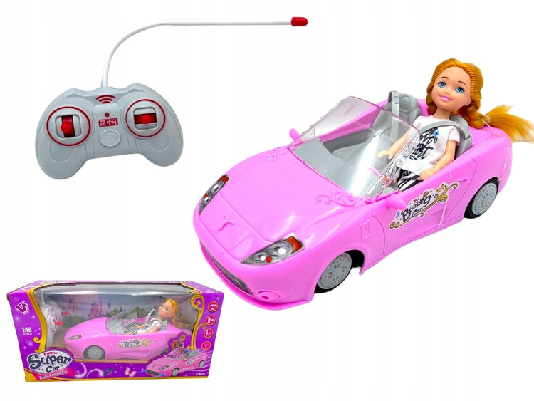 REMOTE CONTROLLED DOLL CAR + LALKA DRIVER CAR RC CONVERTIBLE ! Kind driving