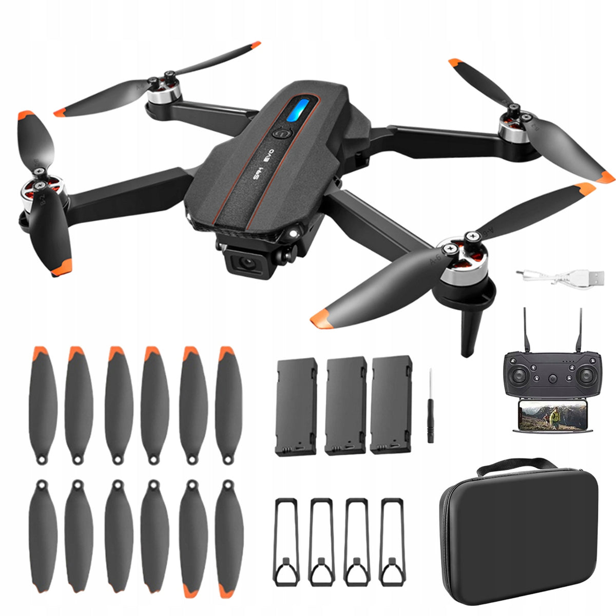 REMOTE CONTROLLED DRONE 1080P DUAL CAMERA GPS TRAJECTORY FLIGHT BRUSHLESS