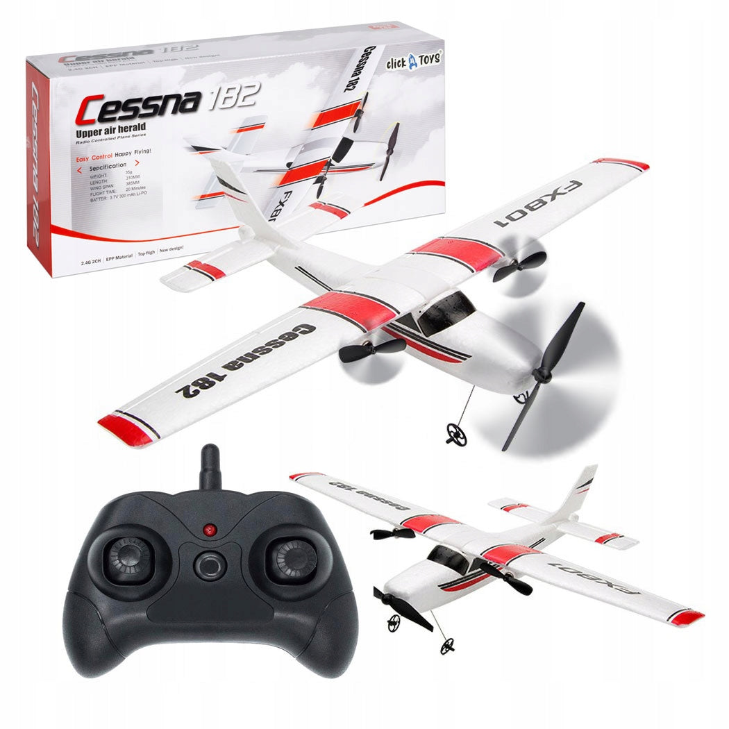 REMOTE CONTROLLED FOAM AIRCRAFT AVIONICS SUMMER CESSNA 182 RC + PILOT
