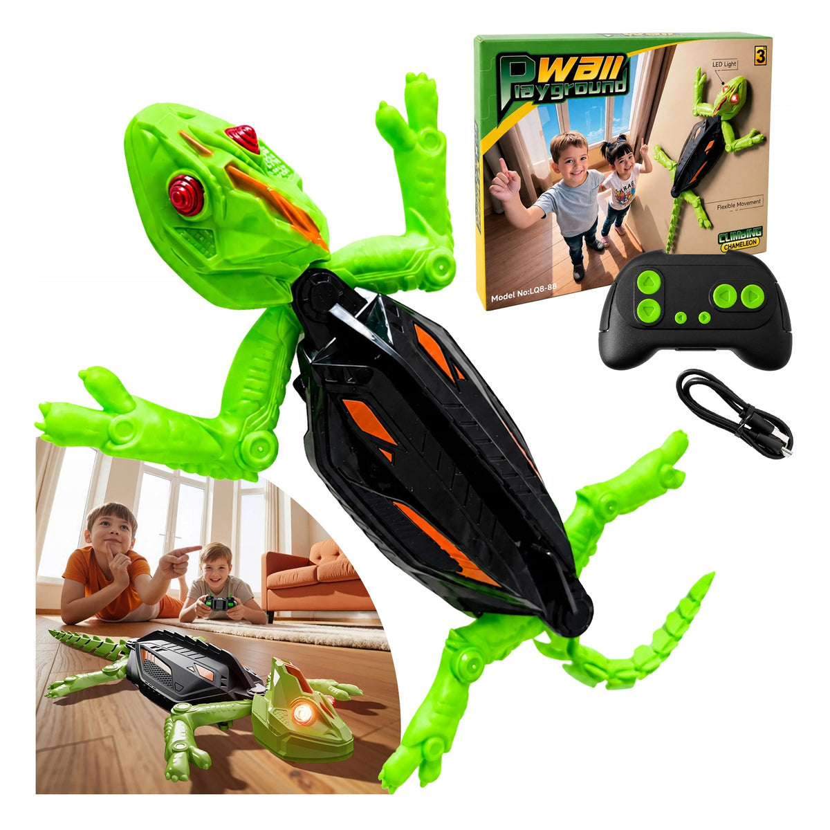 REMOTE CONTROLLED LIZARD WALKING WALLS GECKO PILOT BOY'S DAY Packaging status original
