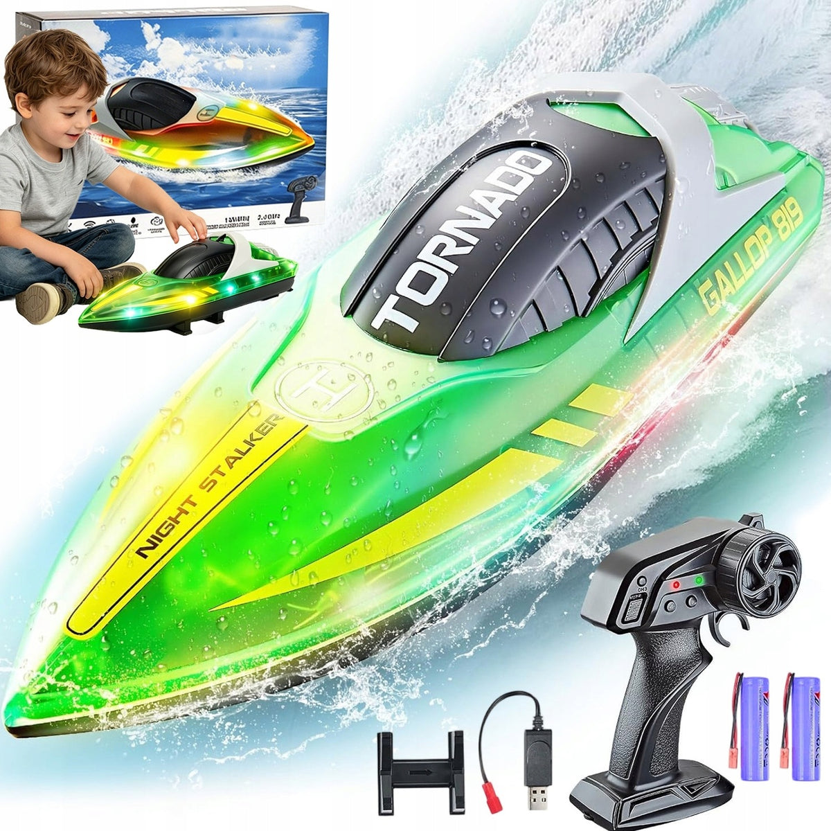 REMOTE CONTROLLED MOTORBOAT BOAT FLOATING OVER WATER BATTERY RC PILOT