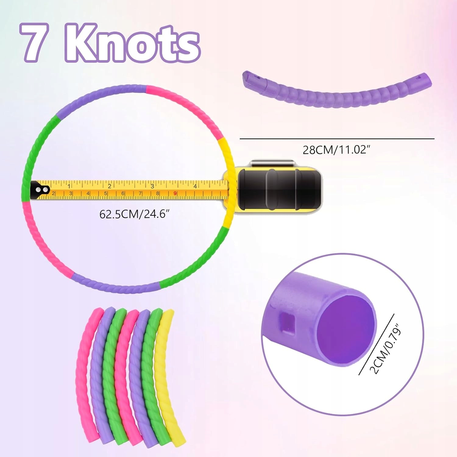 REMOVABLE HULA HOOP 7 PIECE SET FOR KIDS AND ADULTS Brand Sport