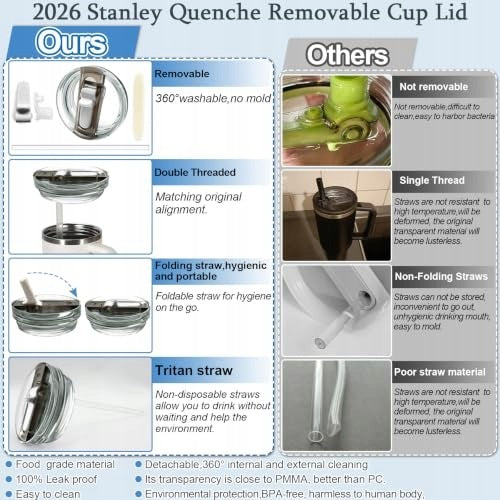 REMOVABLE LID STANLEY CUP AIRTIGHT SET OF 2 EASY TO Brand no brand