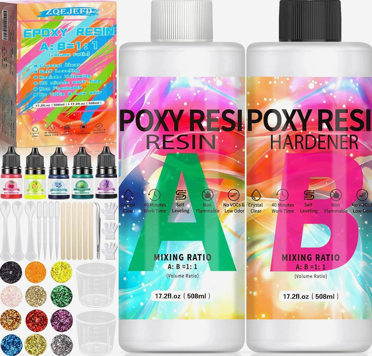 RESIN SET OF 1016 ML EPOXY ARTISTIC TRANSPARENT CASTING