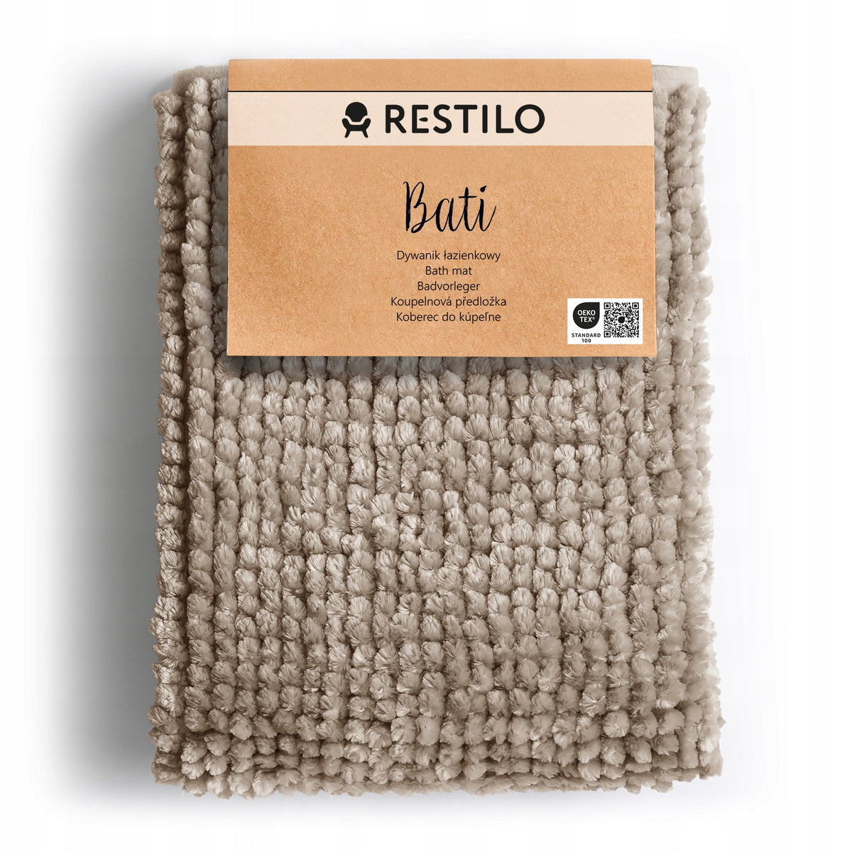 RESTILO Bathroom Rug Non-Slip Chenille Shaggy 50X70 Cappuccino