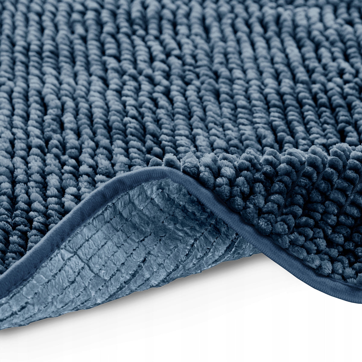 RESTILO Bathroom Rug Non-Slip Chenille Shaggy 50X70 Navy Blue Length 70 cm