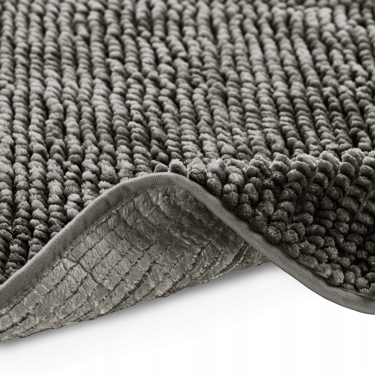 RESTILO Bathroom Rug Non-Slip Chenille Shaggy 70X120 Steel Length 120 cm