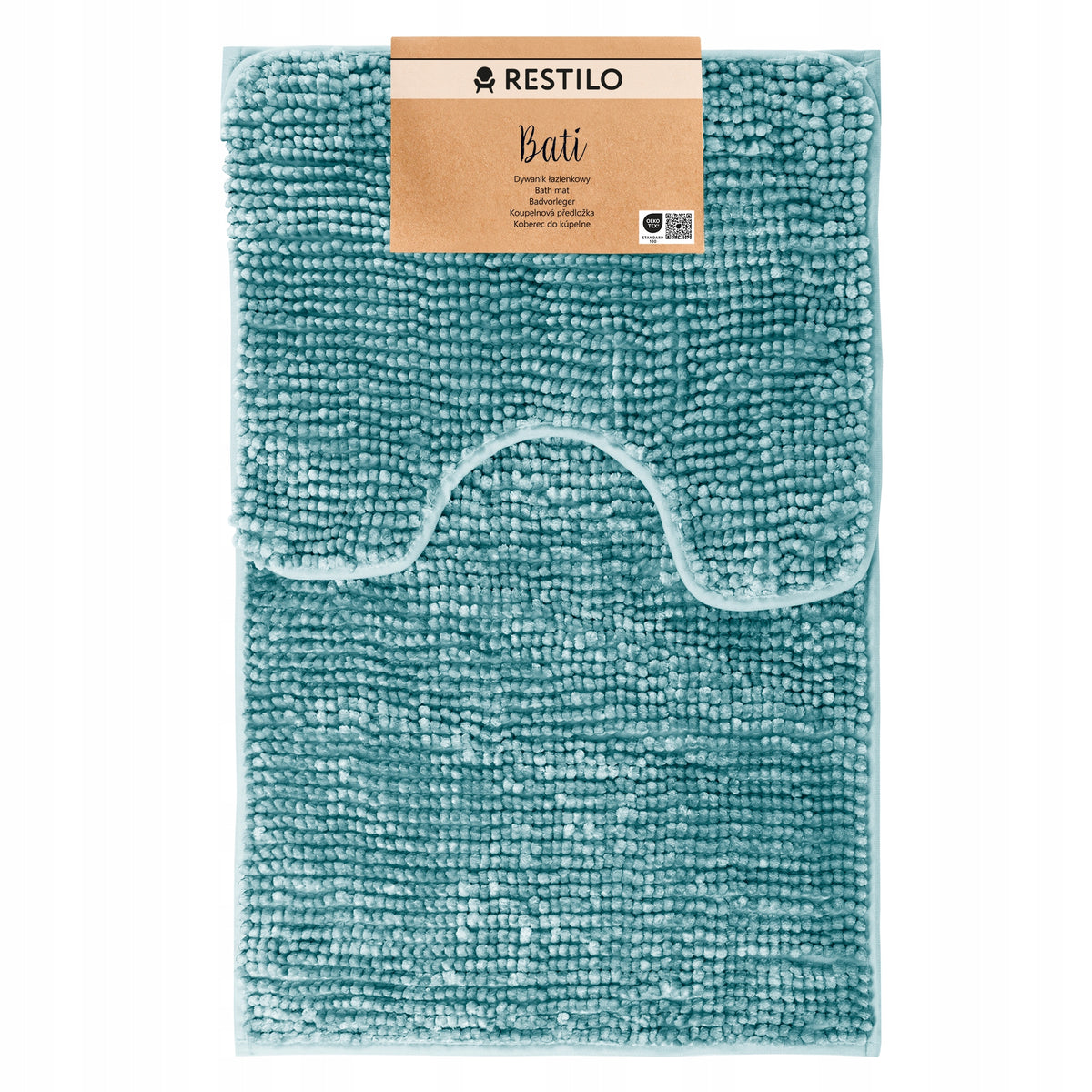 RESTILO Bathroom Rug Non-slip Shaggy Set 50X80+40X51 Turquoise