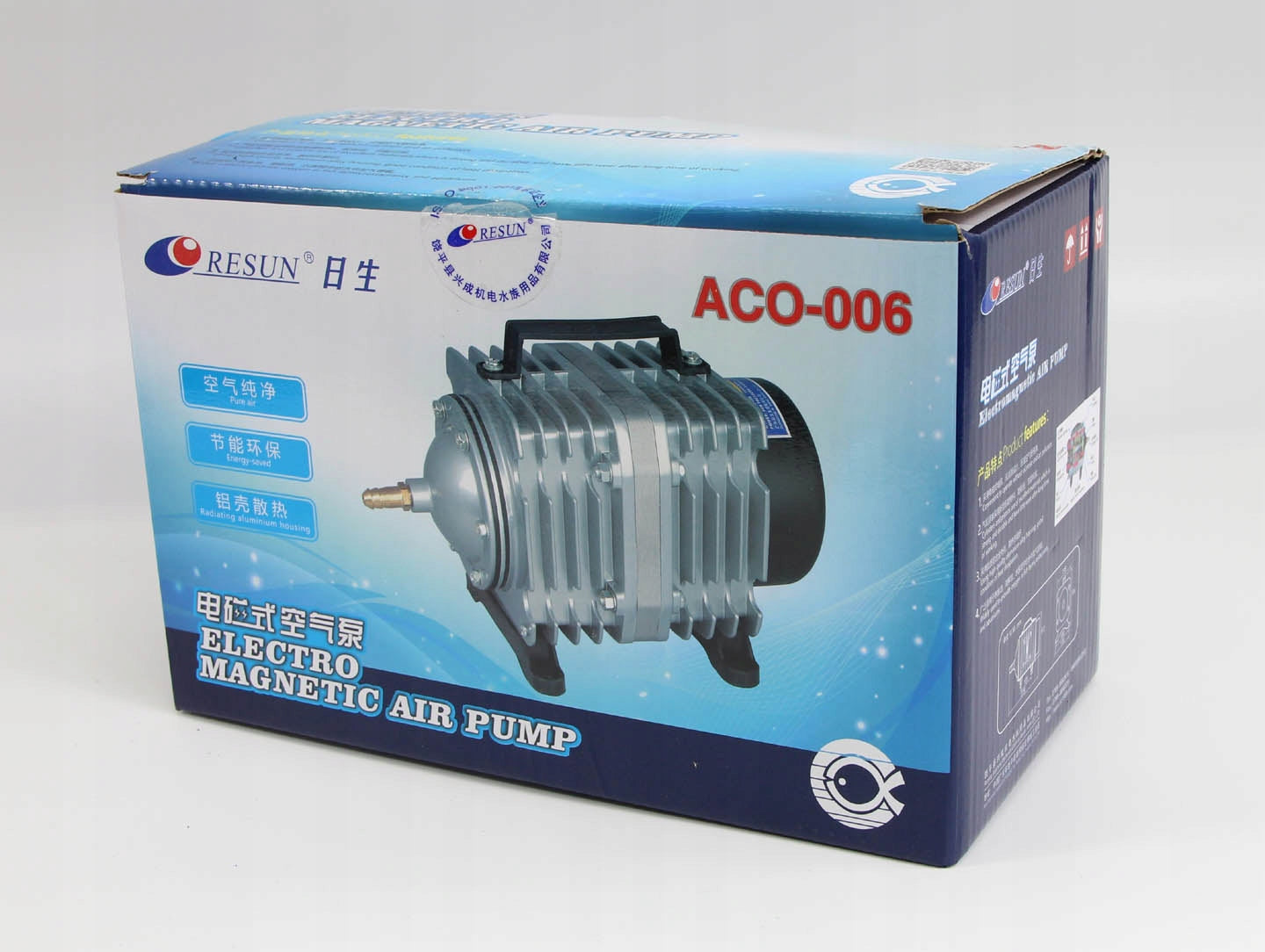 RESUN ACO-006 AIR PUMP COMPRESSOR AERATOR 80W 5280l/h Pump capacity l/h Ponad 5000 l/h