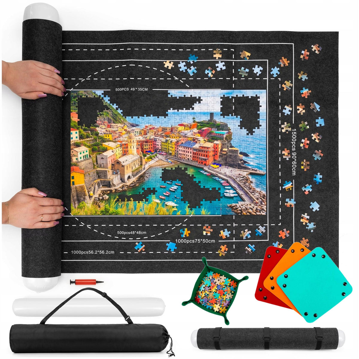 RETRACTABLE PUZZLE MAT 1500 COVER BOARD FOLDING PAD Packaging status original