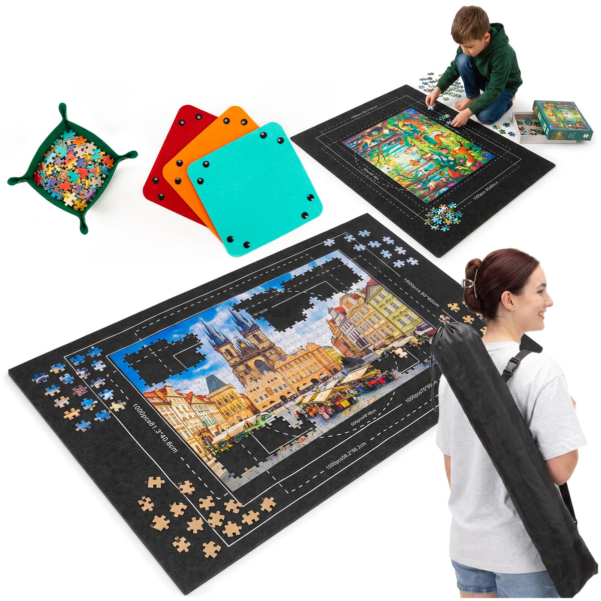 RETRACTABLE PUZZLE MAT 1500 COVER BOARD FOLDING PAD