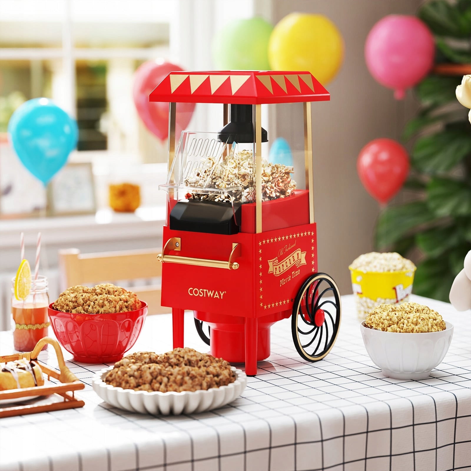RETRO 1200W HOMEMADE POPCORN MACHINE WITHOUT HOT AIR OIL Manufacturer code NP12659BK