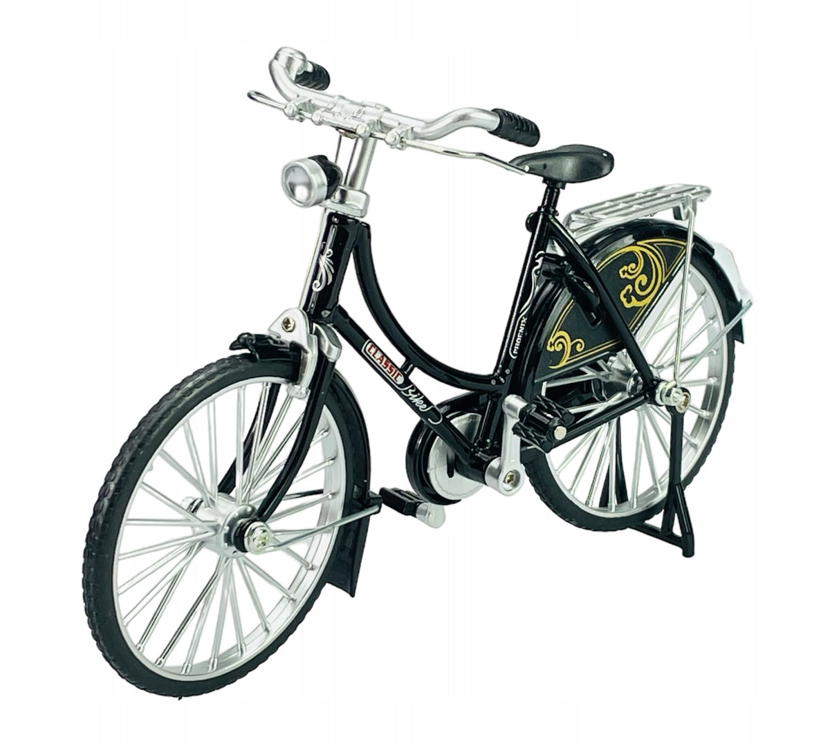 RETRO BIKE LADY BLACK AND GOLD 1:10 VINTAGE METAL NEW MODEL