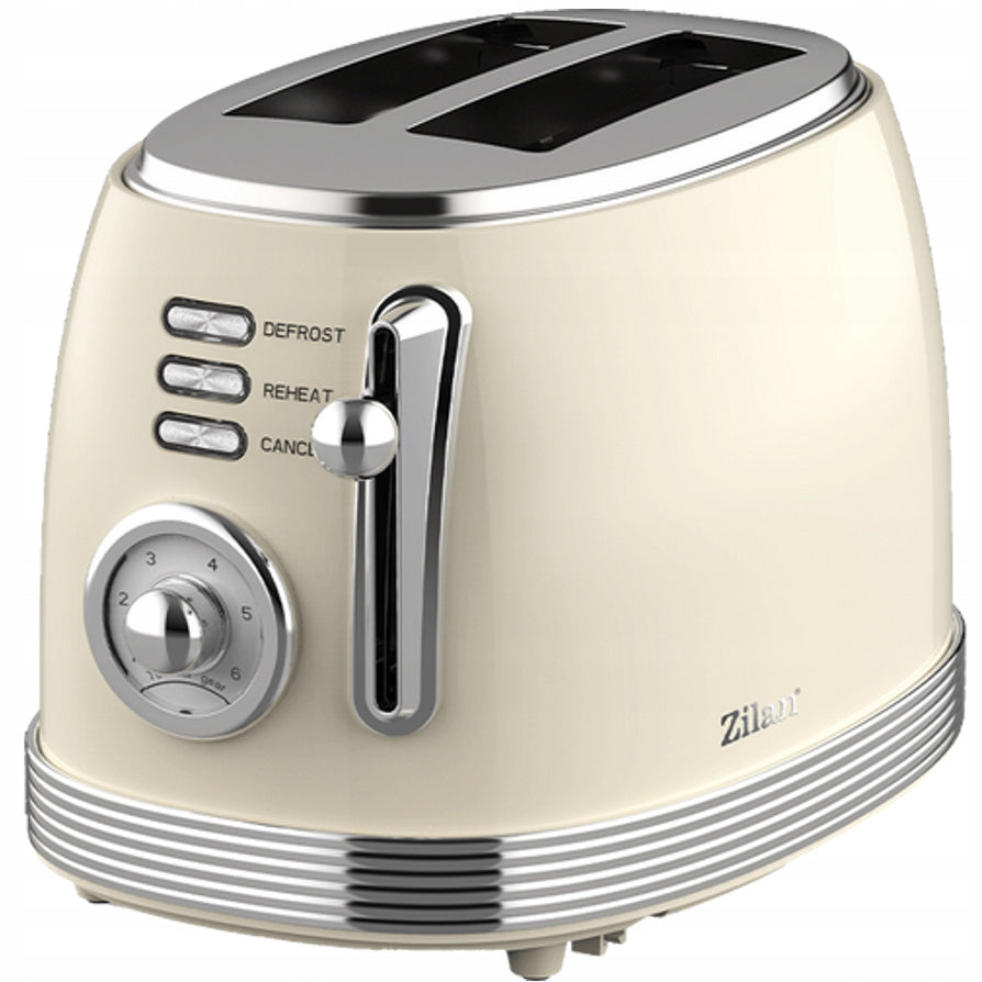 RETRO CHROME TOASTER 2 TOAST, 6 LEVELS, BEIGE 850W