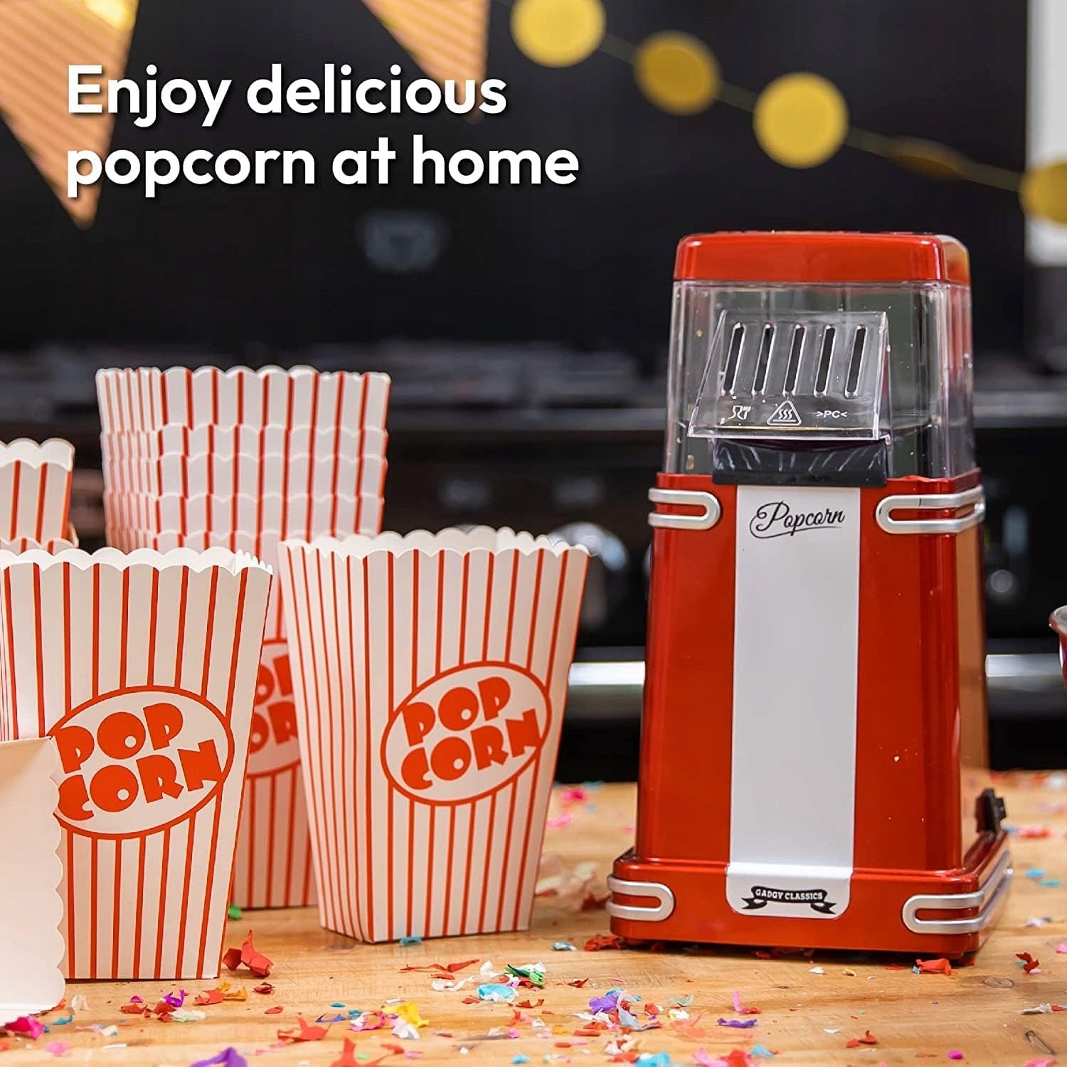 RETRO POPCORN MACHINE 1200W FAT FREE HOT AIR EAN (GTIN) 5906431841401