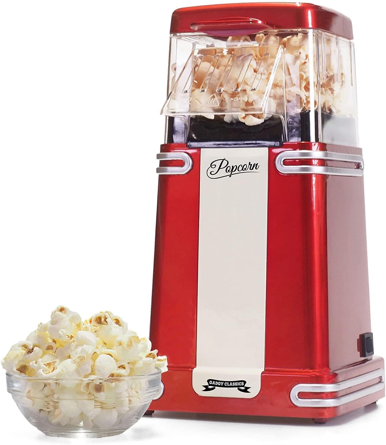RETRO POPCORN MACHINE 1200W FAT FREE HOT AIR