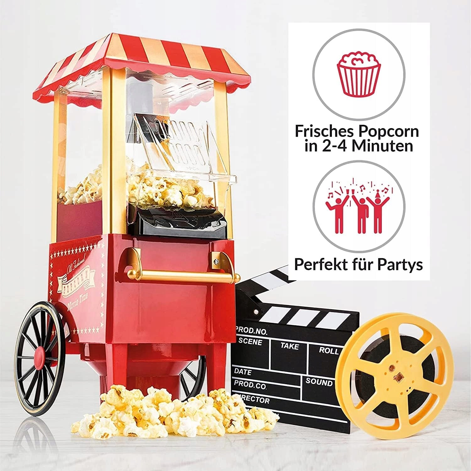 RETRO POPCORN MACHINE HOT AIR WITHOUT FAT FAST AND HEALTHY EAN (GTIN) 5904059192509