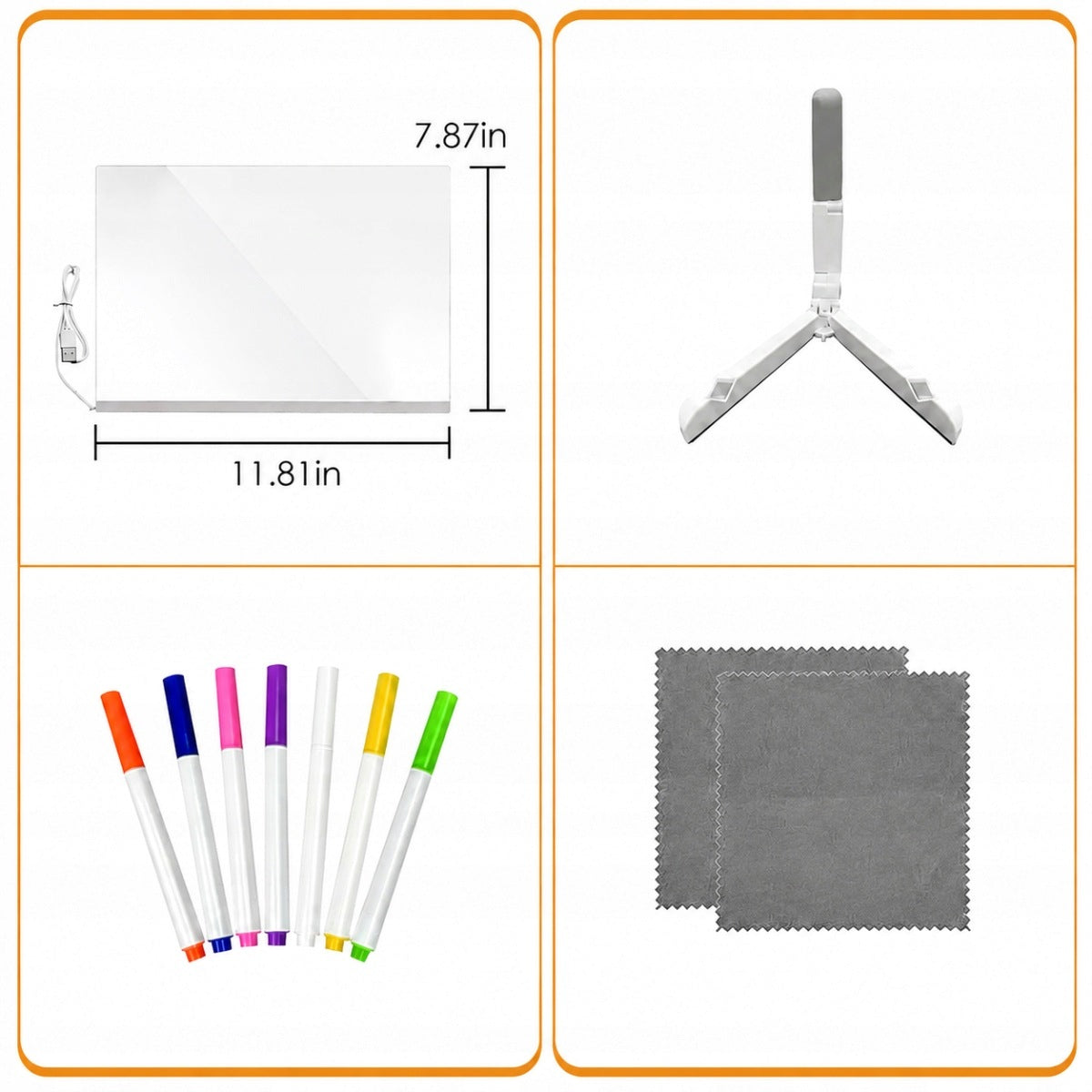 REUSABLE LED NEON DRAWING BOARD 30X20CM CHILDREN Brand no brand