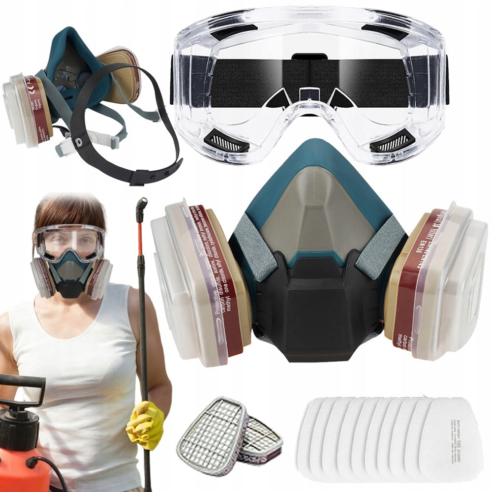 REUSABLE SILICONE GAS MASK WITH GRAFFITI PAINT FILTER