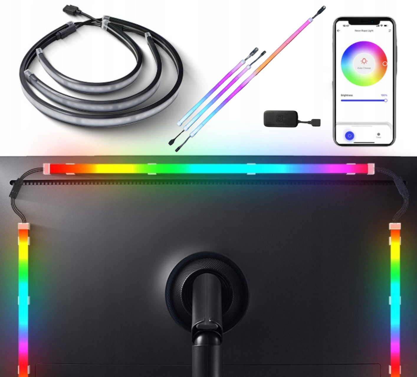 RGB LED Backlight Strip DIY Ambilight Neon Backlighting PC Monitor