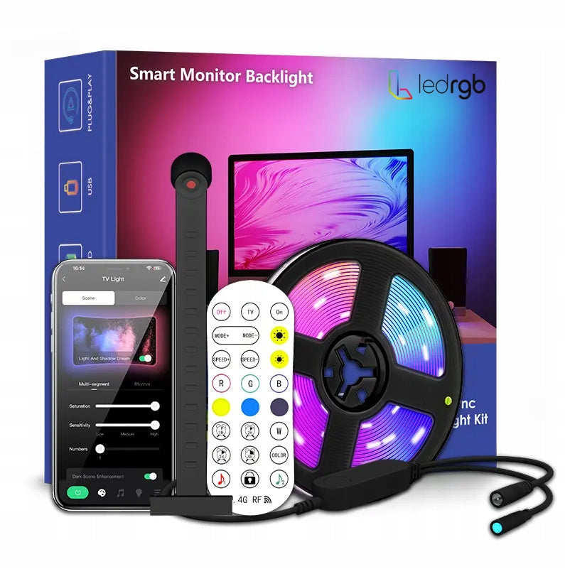RGB LED TV Strip IC Ambient App Remote Control Live Colors For 45-65" Screen