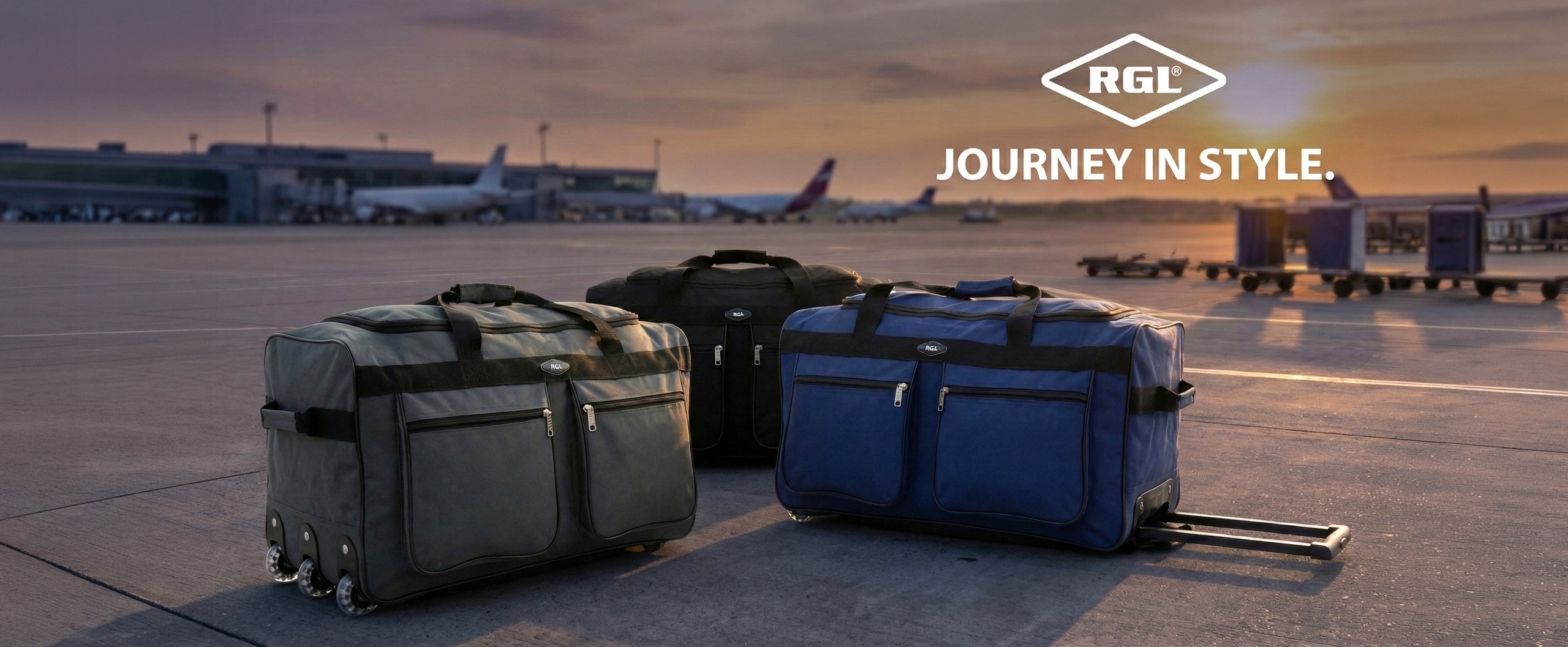 RGL A3 LARGE TRAVEL BAG SUITCASE 3 WHEELS Depth (shorter edge) 33 cm