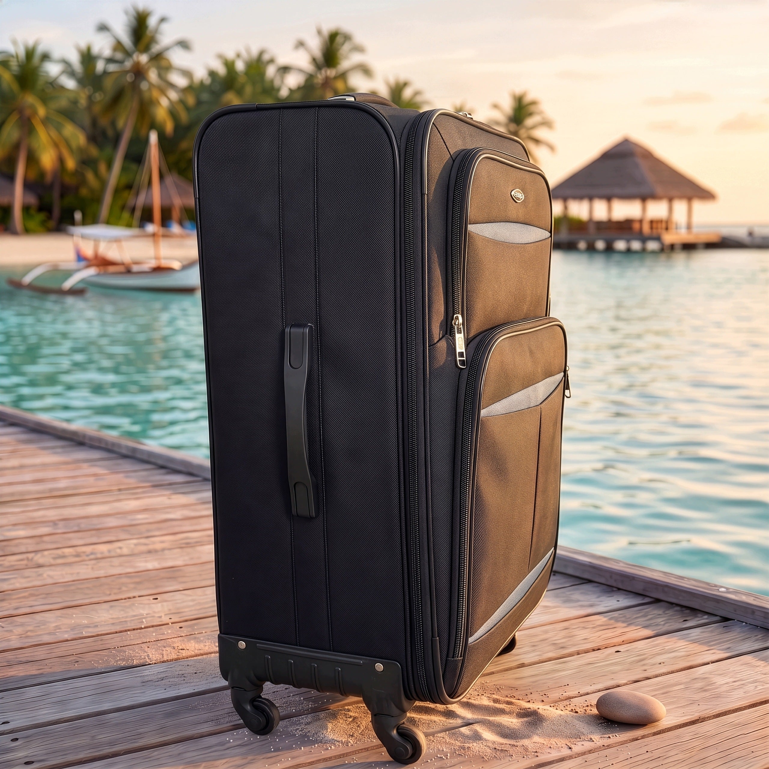 RGL LARGE TRAVEL SUITCASE XXL MATERIAL SOFT ON 4 WHEELS BAG LUGGAGE Brand RGL