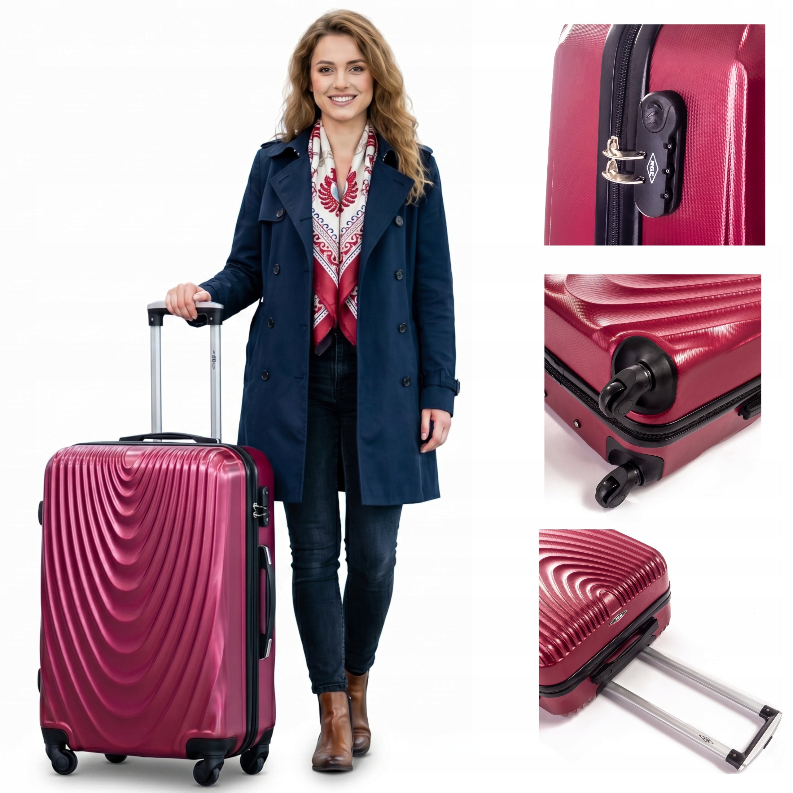 RGL Medium suitcase XL travel BAG LUGGAGE ABS Manufacturer code 663 WALIZKA RGL