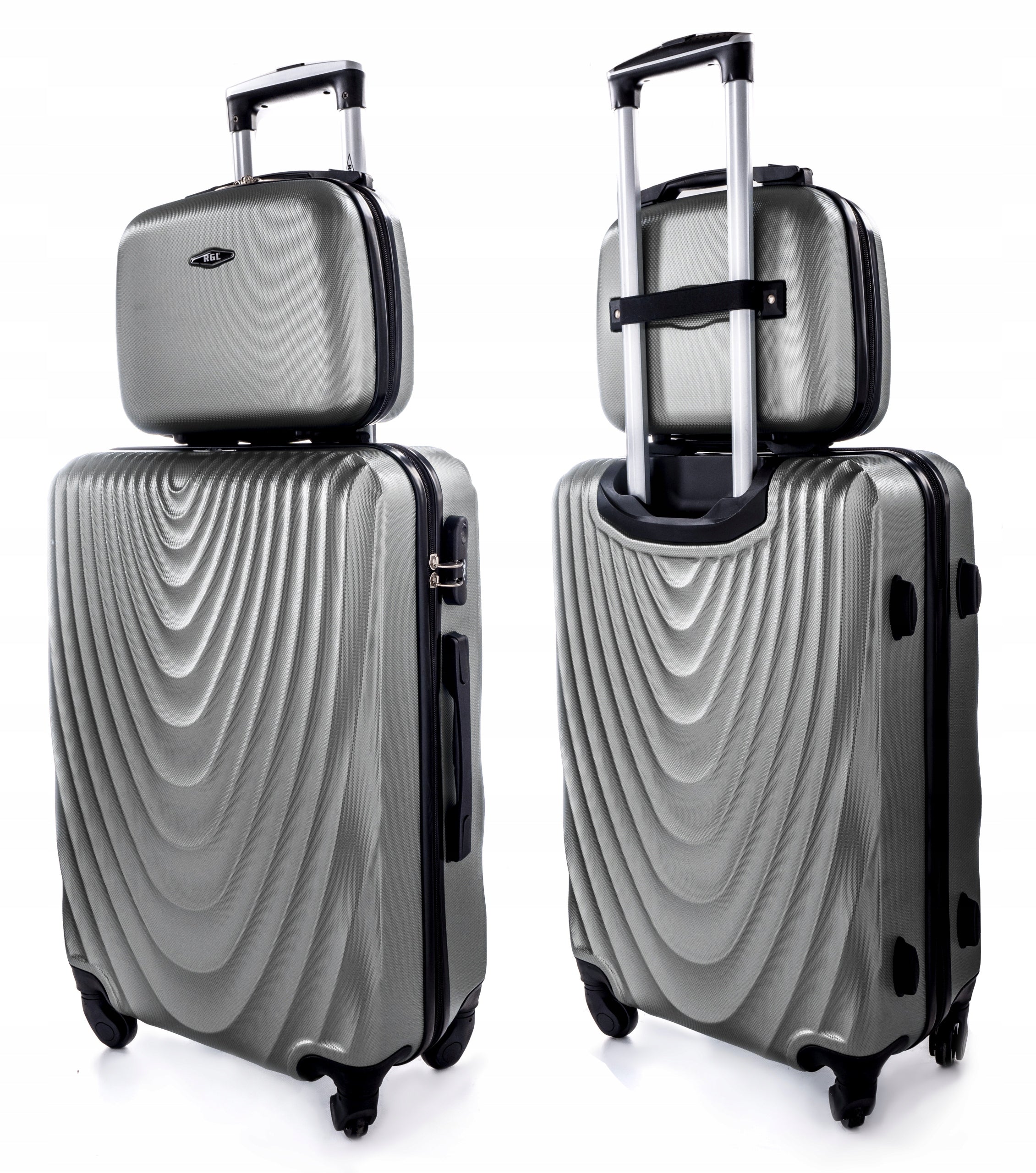 RGL SET 2in1 LARGE SUITCASE XXL TRAVEL + CHEST BAG COSMETIC BAG Manufacturer code 663 DUŻA WALIZKA PODRÓŻNA Z KUFERKIEM