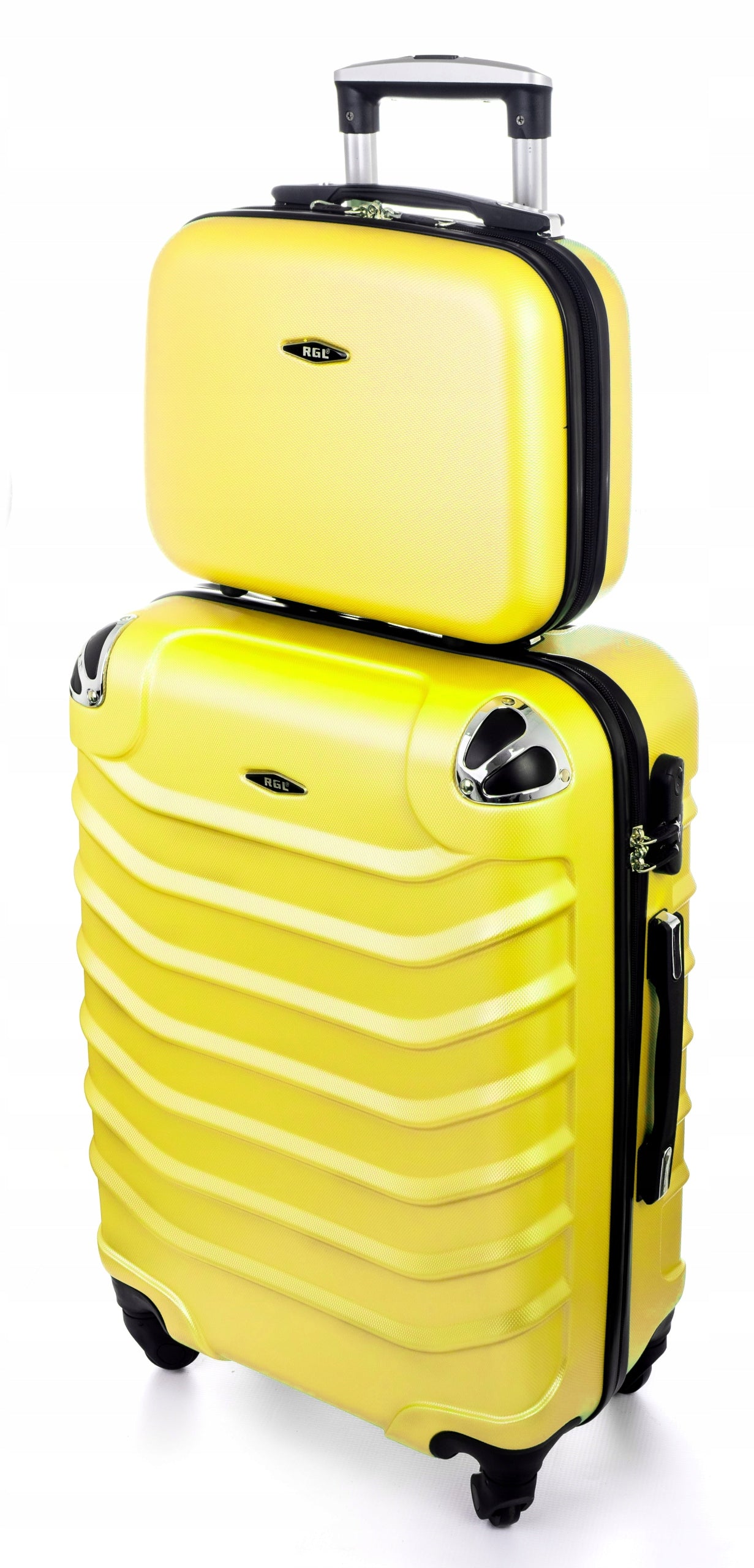 RGL Set of 2in1 Small Cabin Suitcase L + CHEST COSMETIC BAG LUGGAGE Brand RGL